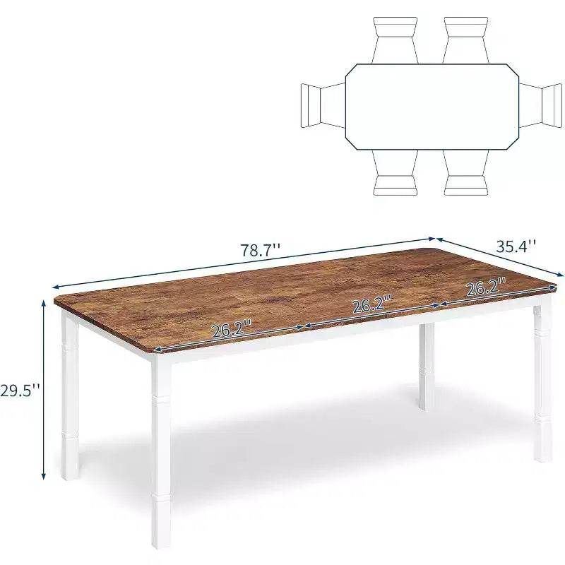 Tavolo da Pranzo Lungo Industriale per 6-8 persone, Tavolo da Cucina Rettangolare in Legno con Robusta Struttura in Metallo, Stile Moderno Fattoria per Sala da Pranzo Cucina