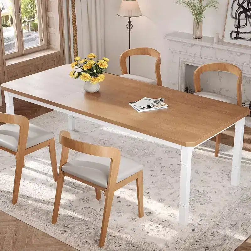 Tavolo da Pranzo Lungo Industriale per 6-8 persone, Tavolo da Cucina Rettangolare in Legno con Robusta Struttura in Metallo, Stile Moderno Fattoria per Sala da Pranzo Cucina