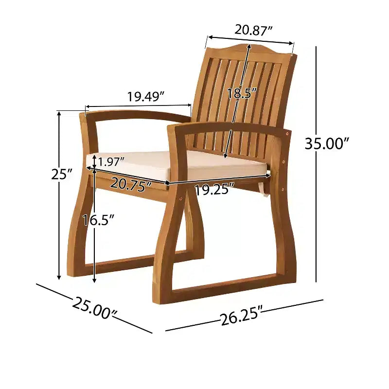 Christopher Knight Home Soren Modern 7 Piece Patio Acacia Dining Set with Expandable Slatted Table and Cushion