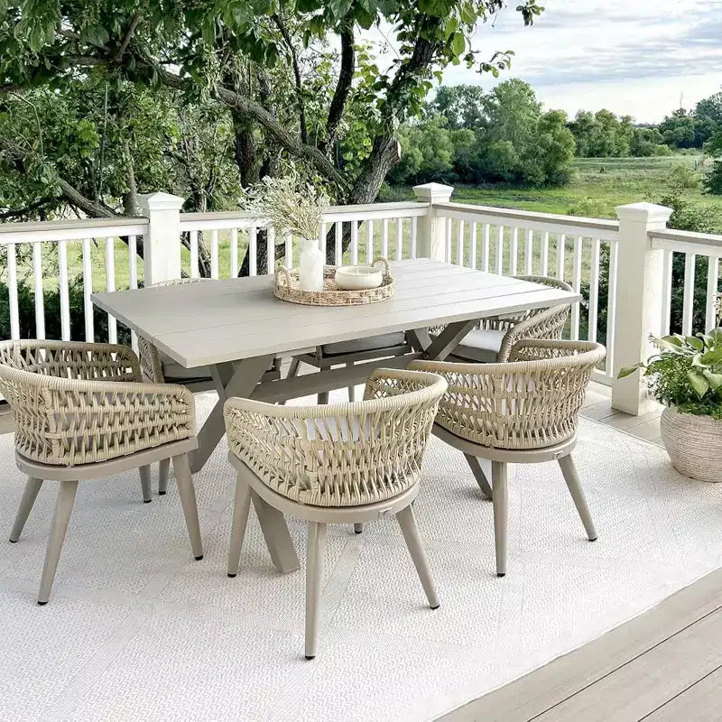 PURPLE LEAF Outdoor Dining Set All-Weather PE Rattan Outdoor Patio Furniture Set