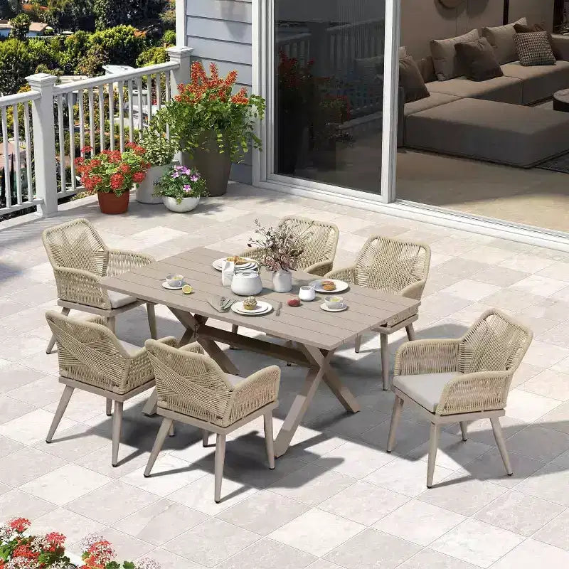 PURPLE LEAF Outdoor Dining Set All-Weather PE Rattan Outdoor Patio Furniture Set
