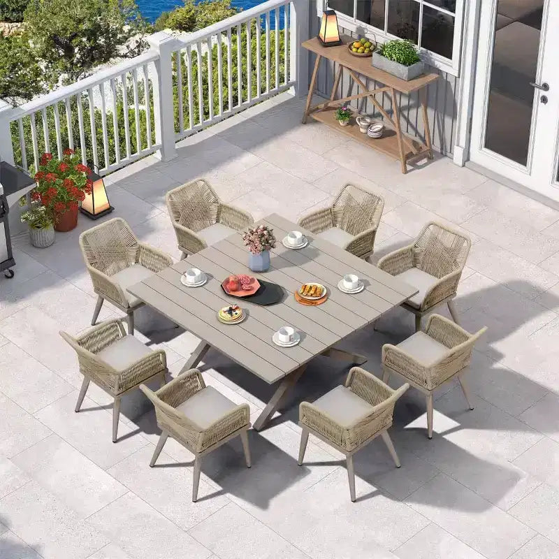 PURPLE LEAF Outdoor Dining Set All-Weather PE Rattan Outdoor Patio Furniture Set