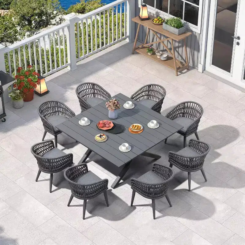 PURPLE LEAF Outdoor Dining Set All-Weather PE Rattan Outdoor Patio Furniture Set