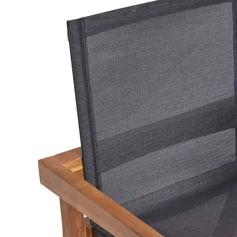 Ensemble de salle à manger d'extérieur Sofia 7 pièces en bois d'acacia rustique avec chaises en maille Christopher Knight Home