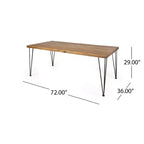 Christopher Knight Home Anne Table à manger sept pièces en bois d'acacia ajouré de style bohème avec chaises en rotin rembourrées