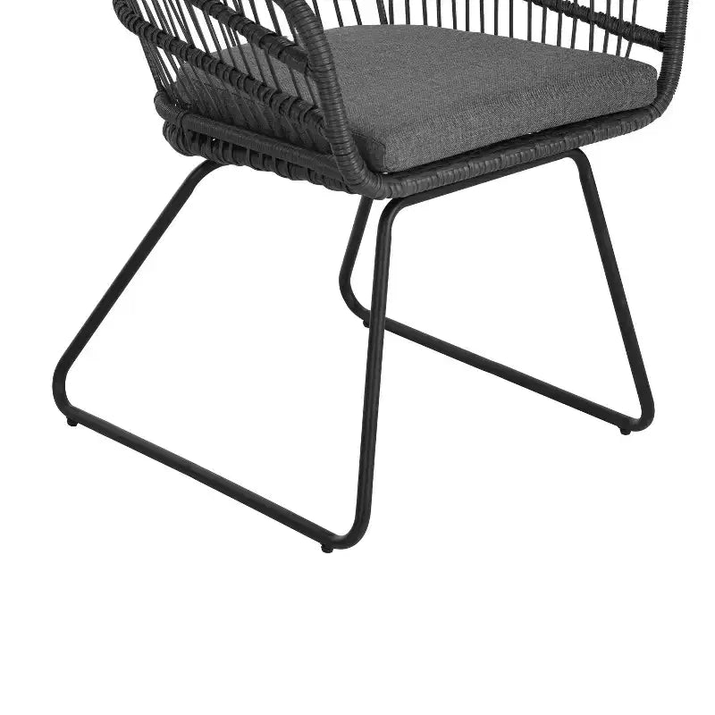 Christopher Knight Home Liz Table de salle à manger d'extérieur transitionnelle 7 pièces en bois d'acacia à lattes avec chaises en rotin rembourrées