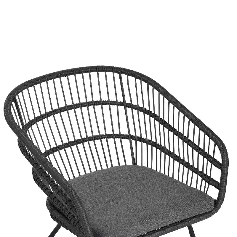 Christopher Knight Home Liz Table de salle à manger d'extérieur transitionnelle 7 pièces en bois d'acacia à lattes avec chaises en rotin rembourrées