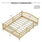 Letto Montessori a Basso Profilo Full Size con Sponde di Sicurezza e Testiera