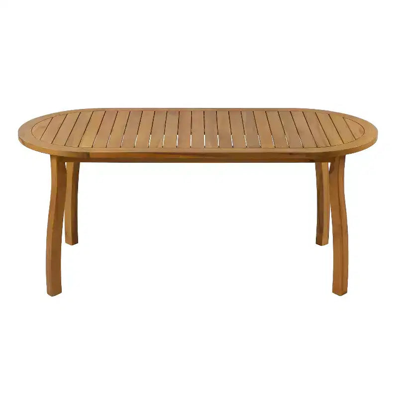 Christopher Knight Home Roya Modern 7 Piece Acacia Patio Dining Set with Wicker and Slatted Design