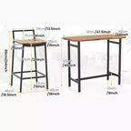Gymax 5 PCS Outdoor Bar Table Set w/ Acacia Wood Surfaces and Sturdy Metal Frame Bar Height Table & Chairs for Patio Deck Balcony Poolside