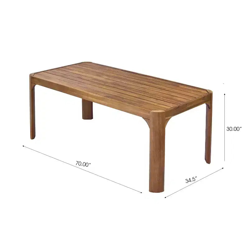 Christopher Knight Home Morgan 7 Piece Patio Rustic Acacia Wood Dining Set With Cushions