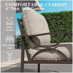 2 Piece Outdoor Patio Set, 70 Inches All-Weather Metal 3-Seat Metal Patio Sofa and Rectangular coffee Table