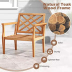 Costway 3PCS Patio Dining Set End Table & Chiars Set of 2 w/ Cozy Backrest Solid Legs