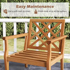 Costway 3PCS Patio Dining Set End Table & Chiars Set of 2 w/ Cozy Backrest Solid Legs