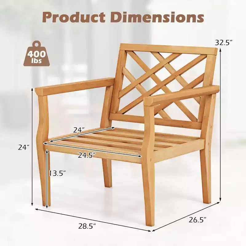 Costway 3PCS Patio Dining Set End Table & Chiars Set of 2 w/ Cozy Backrest Solid Legs