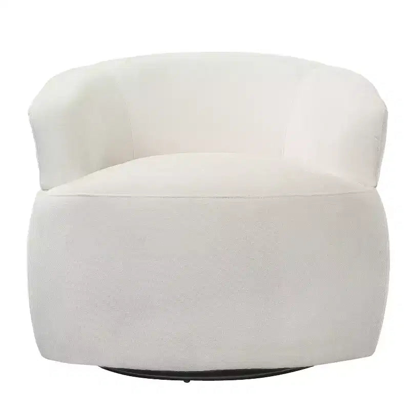 Poltrona girevole moderna con struttura in legno e gambe in metallo
