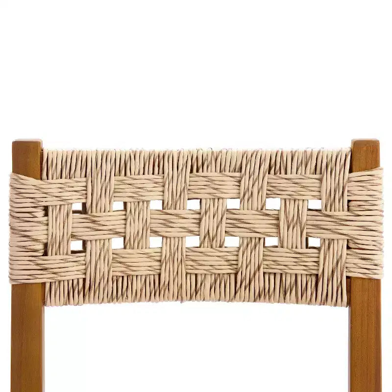 Christopher Knight Home Justin 7 Piece Farmhouse Outdoor Acacia Wood Wicker Dining Chairs with Slatted Table
