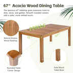 GDFStudio Nicolas Patio 7 Piece Wood and Metal Dining Set with Hand-Woven Rattan Arm Chairs