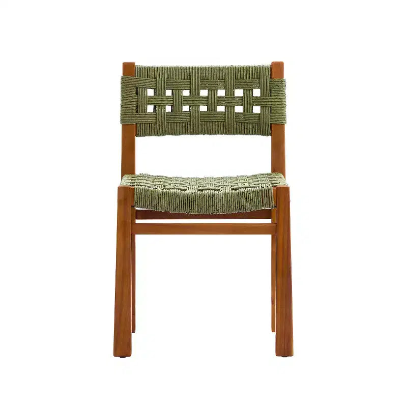 Christopher Knight Home Synci Modern 7 Piece Patio Acacia Dining Set with Slatted Table and Wicker Design
