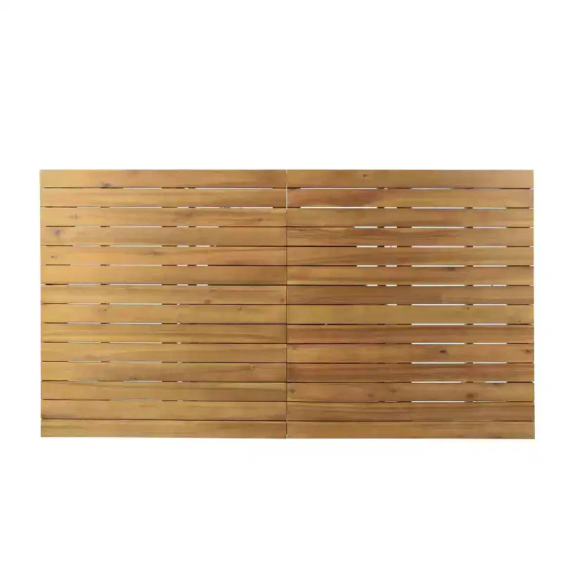 Christopher Knight Home Custi Modern 7 Piece Patio Acacia Dining Set with Expandable Slatted Table and Cushion