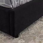Cadre de lit plateforme de rangement Queen/King en chenille avec tête de lit douce