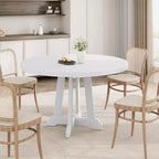 Tavolo da pranzo rotondo da 47,2 pollici per 4-6 persone, tavolo da cucina in legno nero con base a piedistallo e piedini regolabili
