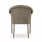 Martha Stewart All-Weather 62 Aluminum Patio Table with 6 Rattan Wicker Stack Chairs - Gray