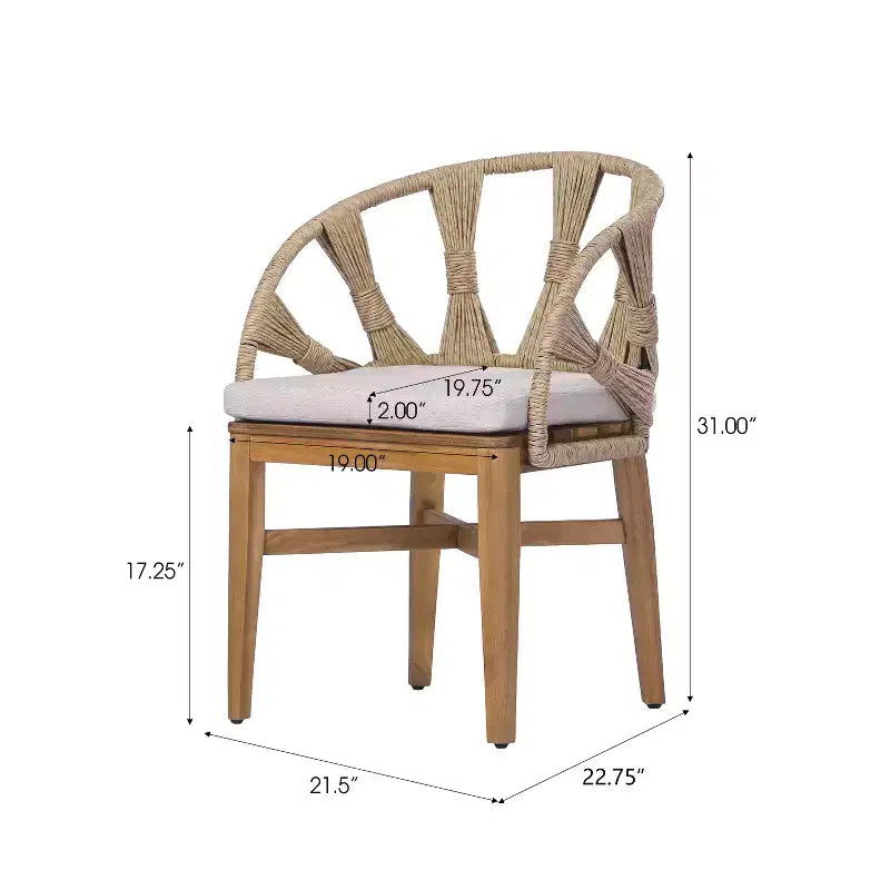 Christopher Knight Home Hendry 7 Piece Boho Outdoor Acacia Wood Wicker Dining Set with Slatted Table