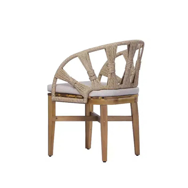 Christopher Knight Home Ferb 7 Piece Boho Outdoor Acacia Wood Wicker Dining Set with Cushions