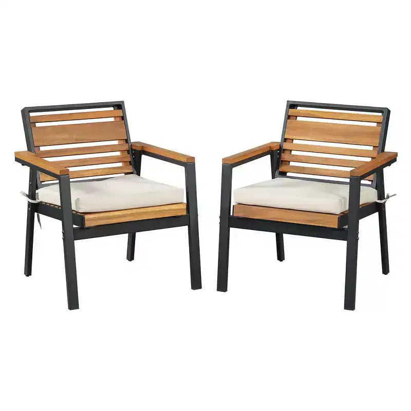 Whisen 7-Piece Outdoor Dining Set for 6, Patio Table And Chairs Set, Garden Dining Seating Set, 1 Rectangle Dining Table & 6 Chairs with Cushions