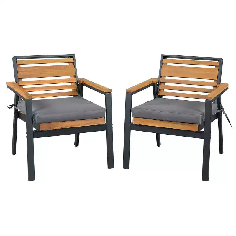 Whisen 7-Piece Outdoor Dining Set for 6, Patio Table And Chairs Set, Garden Dining Seating Set, 1 Rectangle Dining Table & 6 Chairs with Cushions