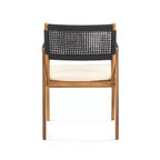 ModernLuxe Ensembles de repas d'extérieur, salon de jardin 7 pièces en bois d'acacia avec fauteuils tressés en corde