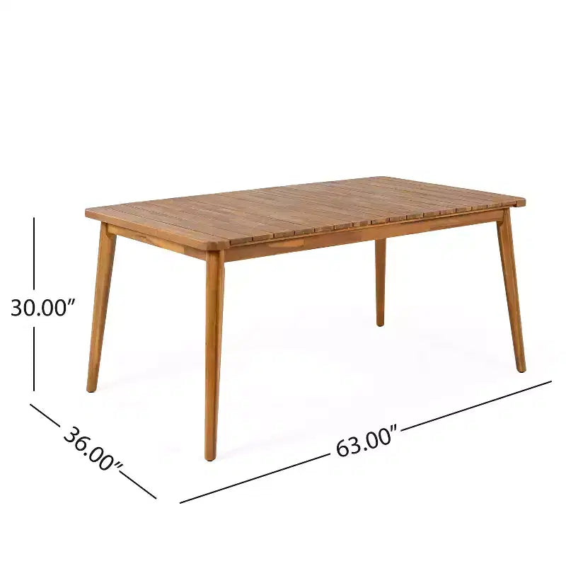 Ensemble de salle à manger d'extérieur en rotin PE et bois d'acacia 5 pièces, ensemble table et chaises de patio robustes 4 places