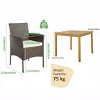 Gymax 5PCS Outdoor Patio Dining Set w/ Acacia Wood Table Cushioned Chairs 1.9 Umbrella Hole for Backyard Garden