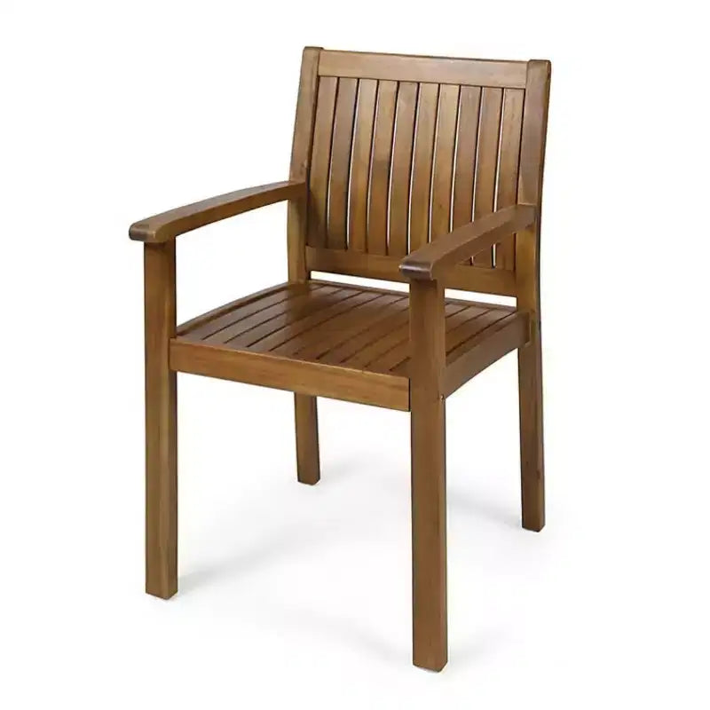 Modern 7-Piece Extendable Outdoor Patio Dining Set with Acacia Wood Table and 6 Chairs, Expandable Dining Furniture for Backyard-Panipeachy