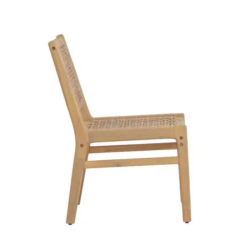 Christopher Knight Home Oksana - Ensemble de salle à manger d'extérieur 7 pièces de style rustique en acacia avec table rectangulaire à lattes et motif en osier