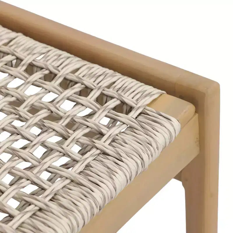 Christopher Knight Home Oksana - Ensemble de salle à manger d'extérieur 7 pièces de style rustique en acacia avec table rectangulaire à lattes et motif en osier