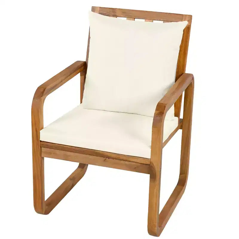 GDFStudio Camille 7-Piece Acacia Wood Patio Dining Set with Cushions