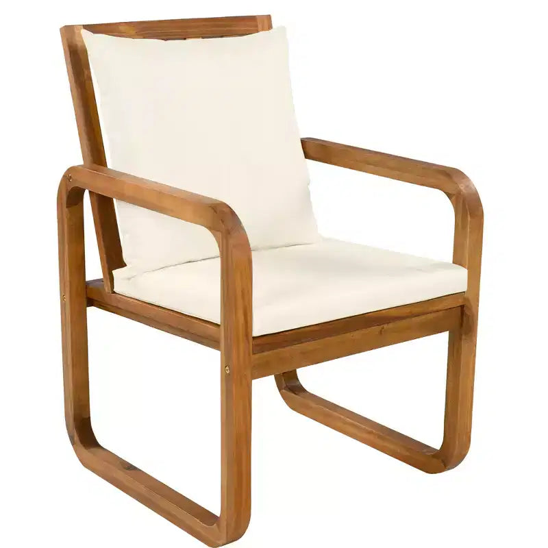 GDFStudio Camille 7-Piece Acacia Wood Patio Dining Set with Cushions