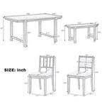 GDFStudio Dickey Ensemble de salle à manger 6 pièces compact de style rustique avec cadre en bois massif