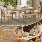 GDFStudio Dickey Ensemble de salle à manger 6 pièces compact de style rustique avec cadre en bois massif