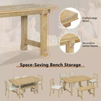 GDFStudio Dickey Ensemble de salle à manger 6 pièces compact de style rustique avec cadre en bois massif