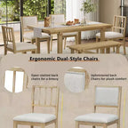 GDFStudio Dickey Ensemble de salle à manger 6 pièces compact de style rustique avec cadre en bois massif