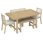 GDFStudio Dickey Ensemble de salle à manger 6 pièces compact de style rustique avec cadre en bois massif