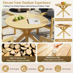 Christopher Knight Home Sandy 5 Piece Rustic Outdoor Acacia Wood Dining Set with 4 Barrel Upholstered Chairs and 1 Round Slatted Table