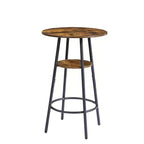 Ensemble de tabourets de bar ronds avec étagères, tabourets rustiques avec dossier pour bar et cuisine