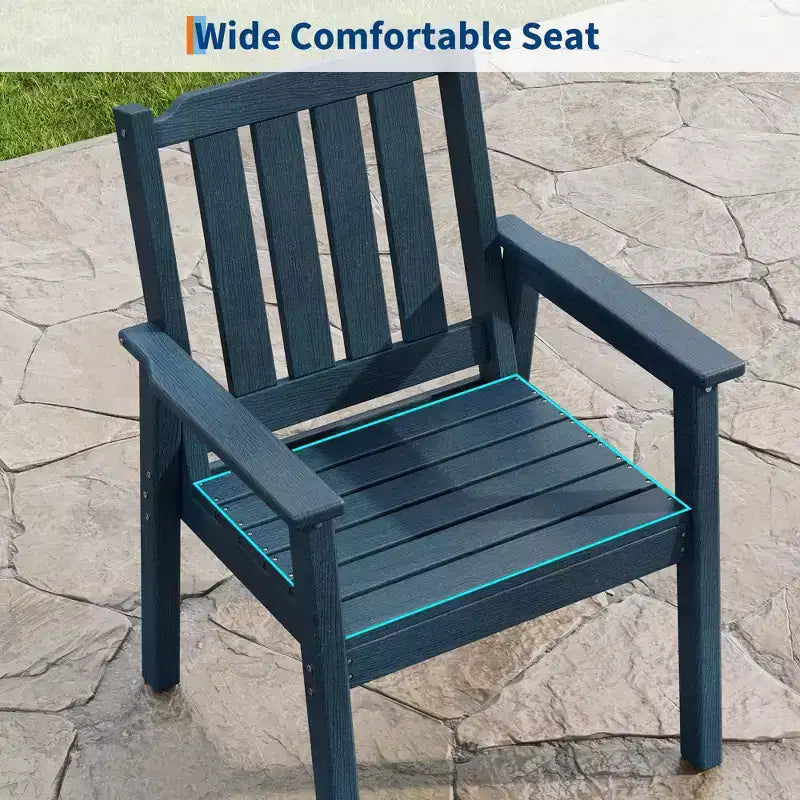 5-Piece Outdoor Dining Set for 4, HDPE All-Weather Patio Furniture with Table Umbrella Hole, Modern Armless Chairs for Backyard, Garden & Deck