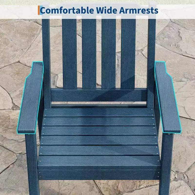 5-Piece Outdoor Dining Set for 4, HDPE All-Weather Patio Furniture with Table Umbrella Hole, Modern Armless Chairs for Backyard, Garden & Deck