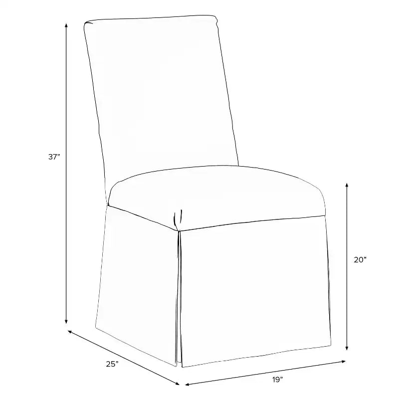 Sedia da pranzo con fodera a gonna in twill bianco: Elegante seduta imbottita, struttura in legno di caucciù, capacità 113 kg