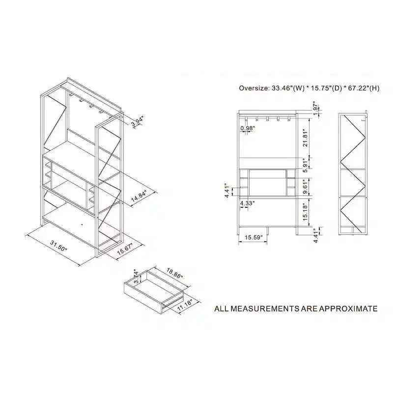 Scaffale da Panettiere Rustico in Rovere di Recupero, Stile Industriale, 3 Ripiani Fissi, Struttura in Metallo, Altezza 170 cm